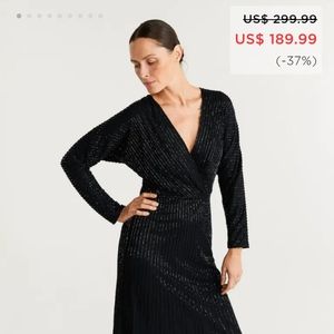 MANGO Long beaded dress size 6,, Worn Once.